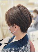 大人女性20代30代40代黒髪前下がりショートボブ丸みショート◎