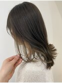 ナチュラルインナーカラーとオリーブベージュ◎