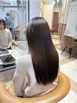 ロンドローズ 名古屋(Lond damaskRose) ブリーチ 学割 オリーブベージュ レイヤーカット リタッチ504