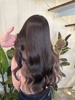 ピークスヘア(peaks hair) インナーカラー イヤリングカラー ラベンダーブラウン 堀江 新町