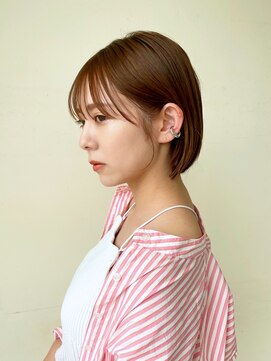 ハピネス 王寺店(Happiness) マロンベージュ　切りっぱなしボブ　奈良20代30代40代
