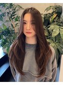 ◎韓国ヘアー顔周りレイヤーおくれ毛ミディアム前髪新潟長岡宮関