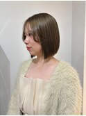 韓国風ボブ×オリーブグレージュ/暗髪/韓国/広島/袋町