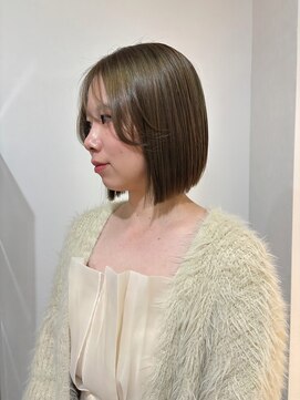 ムージー(moug) 韓国風ボブ×オリーブグレージュ/暗髪/韓国/広島/袋町