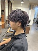 襟足までこだわりのあるツイスパ！ブリーチ履歴グラデーション紫