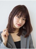 【GARDEN】田中麻由レイヤーボブヘアマロンブラウン暗髪