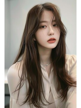 ラナ 新宿(lana) ロング/ブラウン/センター分け/似合わせ/【lana hair新宿】