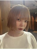 タッセルボブ ミルクティベージュカラー 静岡/ミニボブ/ショート