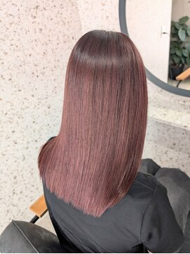 ムード(mood) ブリーチ縮毛矯正/美髪矯正/髪質改善TR//酸性縮毛矯正/ピンク