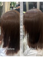 サクラ オモテサンドウ(SAKURA)&nbsp;プレミアム縮毛矯正/暗めカラー/グランマッシュ/デザインカラー