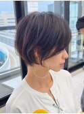 クールショート/ピンクベージュ/前髪/イメチェン