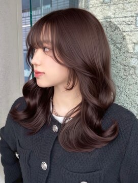 ロイオブジゼル(roi of GiseL) レイヤー 顔周りカット 前髪 韓国 ココアブラウン 透明感カラー