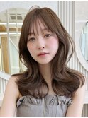 ミディアム 韓国ヘア 顔周り ミディアムレイヤー