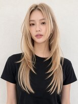 エイチ ウルフカット 大阪梅田(811) くびれフェイスフレーミングミディアムウルフピンクグレージュ