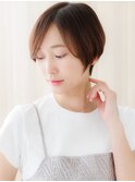 ミルクブラウン大人かわいいベリーショートマッシュ20代30代X