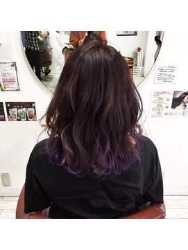 ビードロ 吉祥寺店(vi dro) パープル×バレイヤージュ