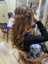 ロカット サロン(Roquat Salon)&nbsp;編み込みハーフアップアレンジ【ヘアアレンジ　立川/立川南】