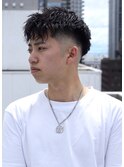 七三オールバックツイストパーマかき上げヘアコンマヘア81
