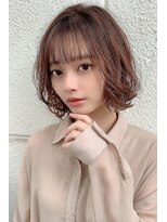 【重山】濡れ髪くすみブルーオリーブカラーレイヤーミディアム