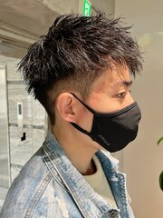 guest hair 黒髪ツイストソフモヒショート