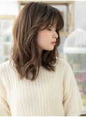シースルー前髪くせ毛風ミディアムレイヤーa北浦和20代30代40代