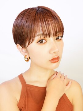 ラフィス ヘアーセプト 銀座店(La fith hair sept) 【La fith】ハンサムショート×オレンジピンク