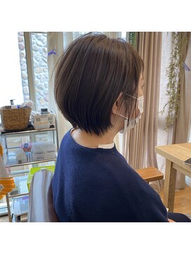 ヘアスペース リズム グリーン(Hair space Rizm green) くびれショートボブ 30代40代50代60代