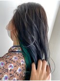 【SARAJU 西宮北口店_妹尾】インナーカラー/ブルーグリーン