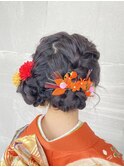 お呼ばれ ツインおだんご ヘアセット