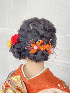 サロン Salon アイ アート お呼ばれ ツインおだんご ヘアセット