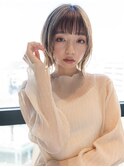大人かわいい前髪セシルカットココアブラウンフリンジウェーブ