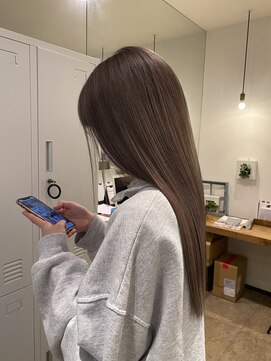 トリエ 川越(torie) グレージュカラーダブルカラーブリーチ無しオリーブベージュ