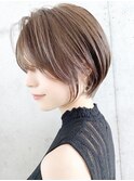 Say.ミルクティーアッシュくびれショート似合わせカット表参道