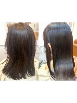 《業界で話題沸騰中》【クオライン】の薬剤を使用☆ダメージレスな縮毛矯正で潤う艶髪ストレートに[銀座]