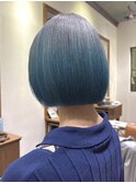 ショートボブミニボブグラデーションボブブルーグラデーション