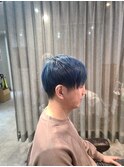 透明感抜群♪20代30代ダブルカラーブリーチブルーアッシュ