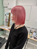 ヒビヲ(HIBIO) ショートボブ切りっぱなしボブタッセルボブ韓国 ピンクベージュ