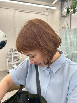 アルテヘアー(arte HAIR) コンパクトボブ/オレンジカラー/オン眉