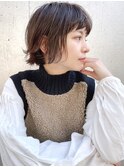 小顔ボブ外はねボブミニボブグレージュ20代30代　渋谷原宿神宮前