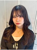 ダークブラウン/ココアブラウン/艶髪/韓国風スタイル