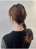 タイト結婚式編みおろしヘアセット青山渋谷エジリ