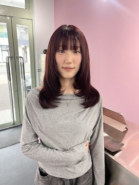 顔まわりレイヤー/ボルドーカラー