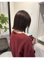 ハピネス クローバー 学園前店(Happiness CLOVER)&nbsp;ミルクブラウン切りっぱなしボブ×地毛風縮毛矯正7.4