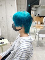 ライラ(Lyla)&nbsp;guest hair メンズシースルーバングピーコックグリーン