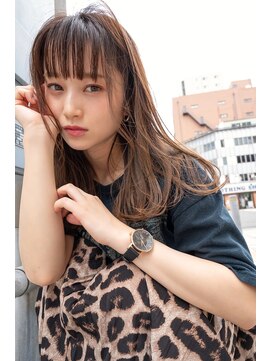 ピンク バイ アンジェリカ 瓢箪山店(PINQ by ANGELICA) #PINQ #セミロング #シースルーバング