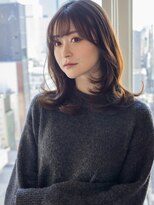 アフロート ギンザ(AFLOAT GINZA)&nbsp;【白川】20代30代40代シースルーバングオリーブグリーン23.2.18