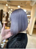 ラベンダーシルバー　艶ボブ