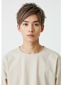 #磐田　メンズショート×ブリーチ1回ミルクティーベージュ