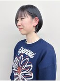 ＊耳かけショートボブ丸みショート前下がりショートボブ前髪あり
