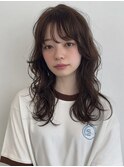 前髪パーマ/ヨシンモリ/セミディパーマ/顔まわりレイヤー